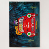 Puzzle Chien Dalmatien conduisant voiture effrayant Hallo (Vertical)