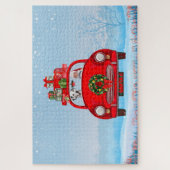 Puzzle Chien Dalmatien En Voiture Avec Le Père Noël (Vertical)