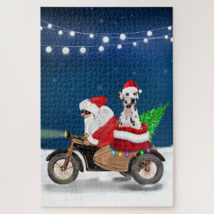Puzzle Chien Dalmatien Noël Père Noël  