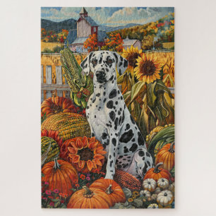 Puzzle Chien Dalmatien Récolte d'Automne Action de Grâce