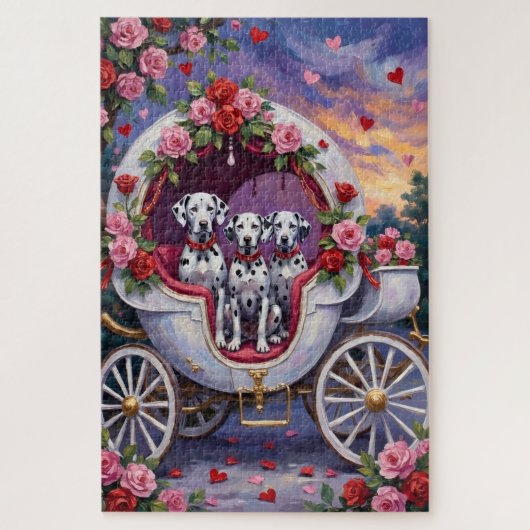 Puzzle Chien Dalmatien Saint-Valentin (Vertical)