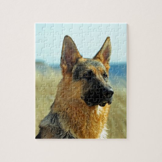 Puzzle Chien de berger allemand personnalisable (Vertical)