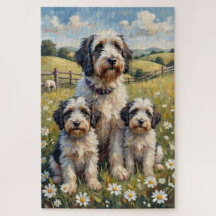Puzzle Chien de Berger Anglais Ancien Art de Pâturage aux