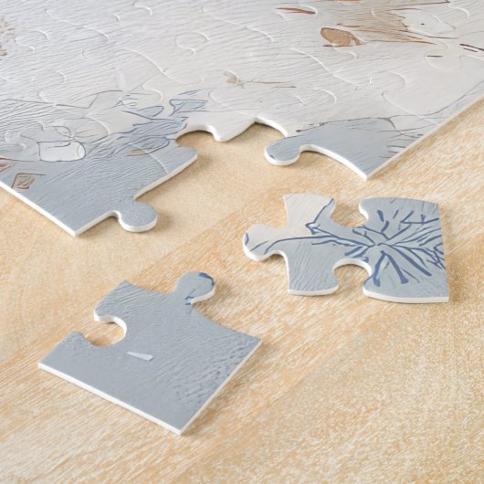 Puzzle Chien de berger australien en Noël à Sledge (Côté)