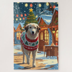 Puzzle Chien de berger d'Anatolie Noël Neige Fêtes
