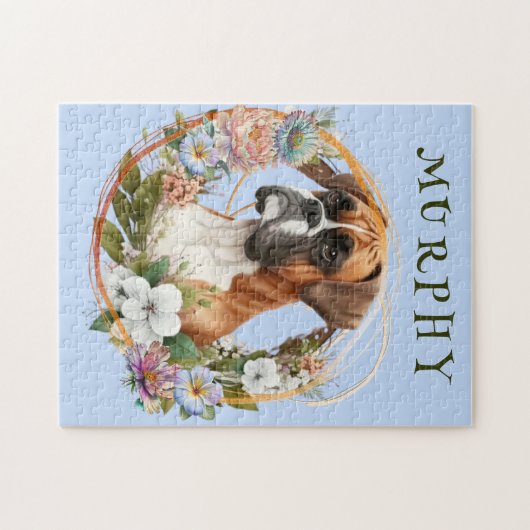 Puzzle Chien de boîte personnalisé mignon (Horizontal)
