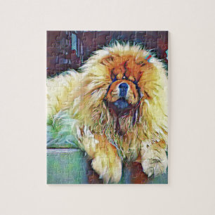 Puzzle Chien de bouffe de bouffe sur le porche sous la