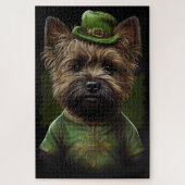 Puzzle Chien de Cairn Terrier en Robe de la Saint Patrick (Vertical)