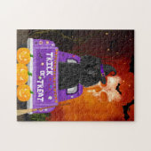 Puzzle Chien de caniche dans un camion Halloween (Horizontal)