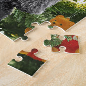 Puzzle Chien de caniche sapin de Noël Snowman Red Santa C (Côté)