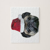 Puzzle chien de carlin de Noël (Vertical)