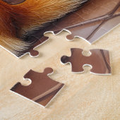 Puzzle Chien de Caroline devant une cheminée avec des lum (Côté)