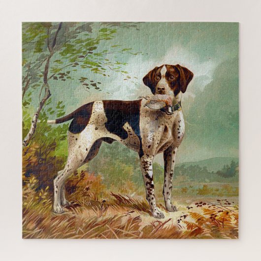 Puzzle Chien de chasse avec oiseau dans la bouche (Vertical)