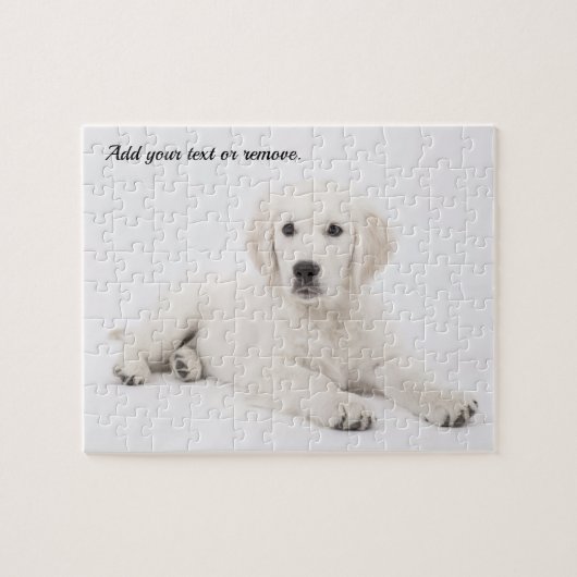 Puzzle Chien de chiot retraqueur de portraits personnalis (Horizontal)