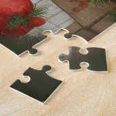 Puzzle Chien de coin anglais en Noël de neige (Côté)