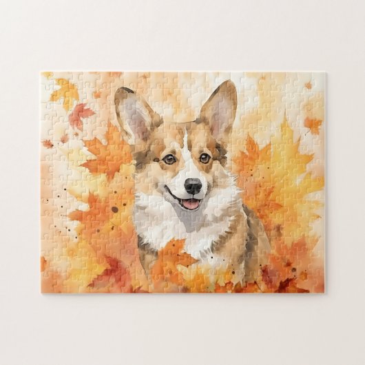 Puzzle Chien de Corgi mou/Automne/Automne/Automne (Horizontal)