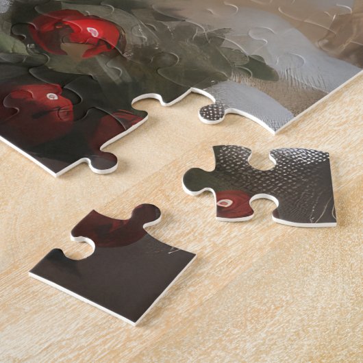 Puzzle Chien de Keeshond à Noël de neige (Côté)