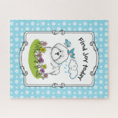Puzzle Chien de levure Bichon de printemps avec fleurs - (Horizontal)