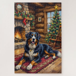 Puzzle Chien de montagne bernois vintage dans un chalet d
