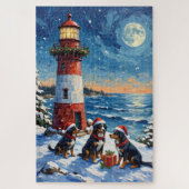 Puzzle Chien de montagne de Berne Noël Phare Vacances (Vertical)
