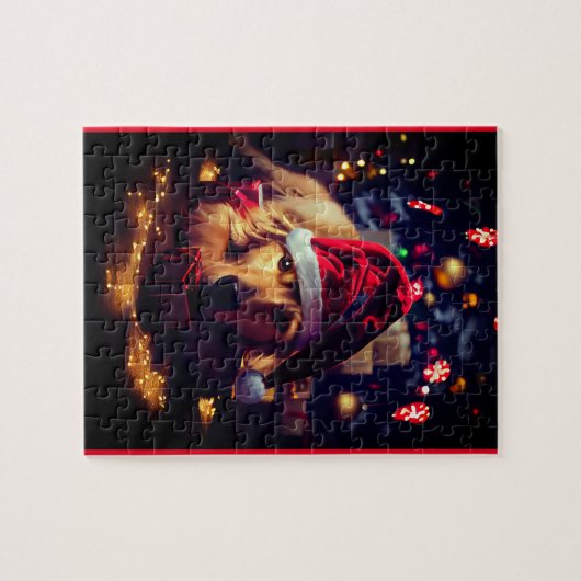 Puzzle Chien de Noël décoratif (Horizontal)