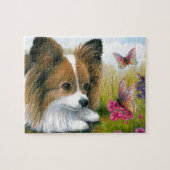Puzzle Chien de Papillon du chien 123 avec des papillons (Horizontal)