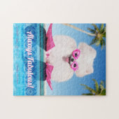 Puzzle Chien De Piscine En Palmes (Horizontal)