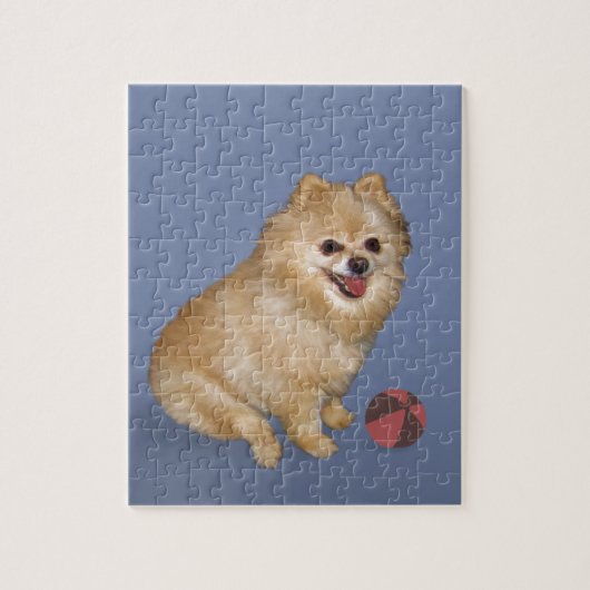 Puzzle Chien de Pomeranian avec la boule (Vertical)