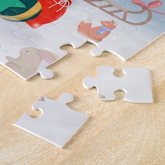 Puzzle Chien de Poméranie avec cadeaux de Noël (Côté)