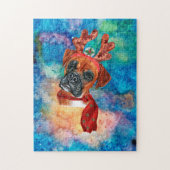 Puzzle Chien de race Boxer Noël (Vertical)