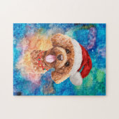 Puzzle Chien de race Caniche Noël (Horizontal)