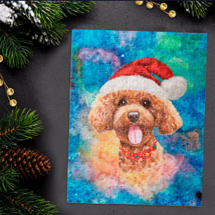 Puzzle Chien de race Caniche Noël