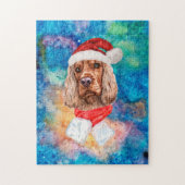 Puzzle Chien de race Cocker Spaniel Anglais Noël (Vertical)