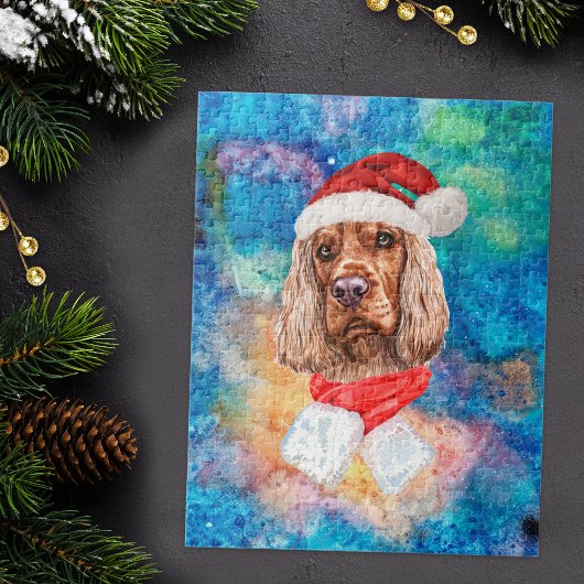 Puzzle Chien de race Cocker Spaniel Anglais Noël