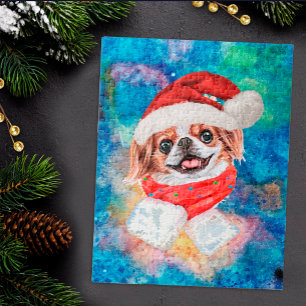 Puzzle Chien de race Japanese Chin Noël