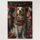 Puzzle Chien de Setter anglais avec les cadeaux de Noël c (Vertical)