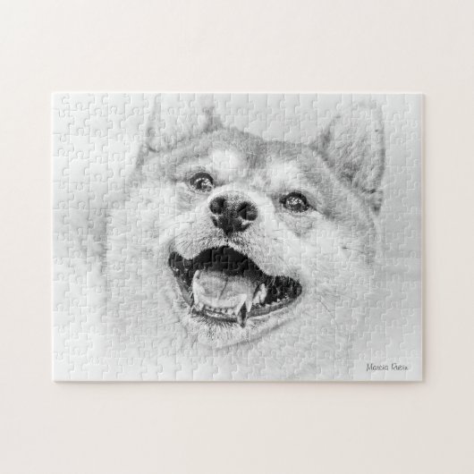 Puzzle Chien de sourire de Shiba Inu (Horizontal)