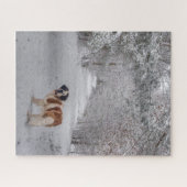 Puzzle Chien de St Bernard dans la neige (Horizontal)