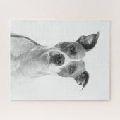 Puzzle Chien de taille grise en noir et blanc (Horizontal)