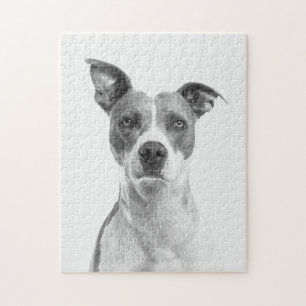 Puzzle Chien de taille grise en noir et blanc