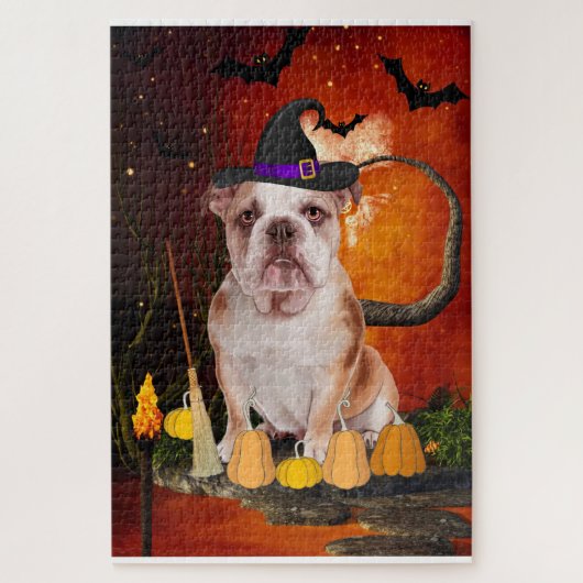 Puzzle Chien de taureau anglais d'Halloween (Vertical)
