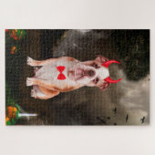 Puzzle Chien de taureau anglais en costume d'Halloween (Horizontal)