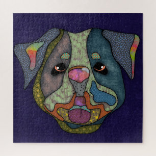 Puzzle Chien de taureau visage de chien laid Jigsaw Puzzl