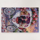 Puzzle Chien d'eau portugais Saint-Valentin (Horizontal)