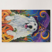 Puzzle Chien des Grands Pyrénées effrayant pour Halloween (Horizontal)