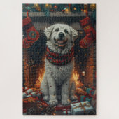 Puzzle Chien des Pyrénées avec des cadeaux de Noël chemin (Vertical)