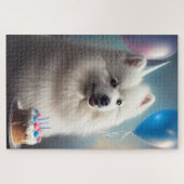 Puzzle Chien d'eskimo américain avec anniversaire de ball (Horizontal)