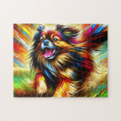 Puzzle Chien d'Espagne tibétain Portrait d'art acrylique (Horizontal)