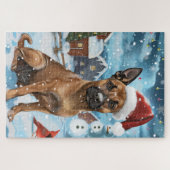 Puzzle Chien d'hiver belge Malinoi Wonderland Noël (Horizontal)