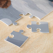 Puzzle Chien Doberman pendant Noël de neige (Côté)